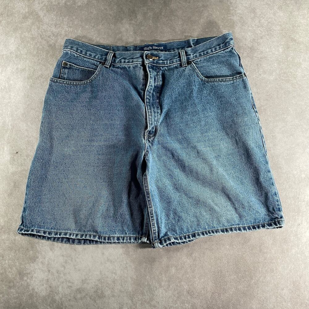 Y2K 00's High Sierra Faded Denim Jean Shorts Wash 5-Pocket Size 34 Streetwear